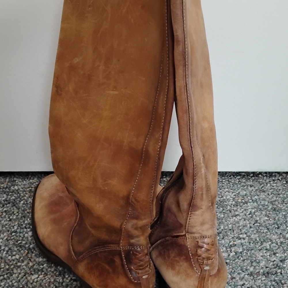 Brown Leather Knee-High Boots - Picture 3 of 5